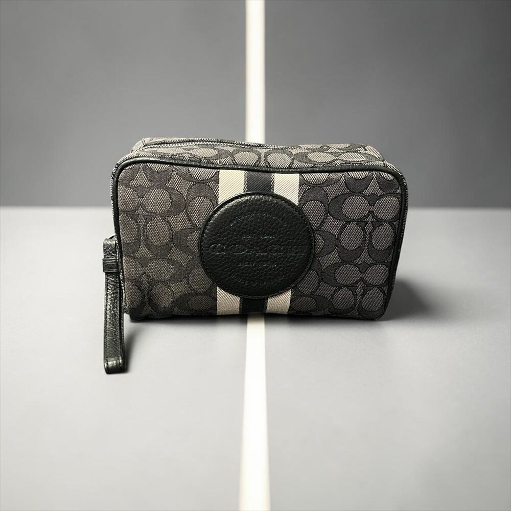 Coach Dempsey Boxy Cosmetic Case 20 featuring a signature jacquard